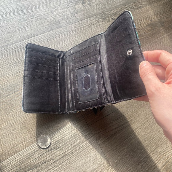 Vera Bradley Teal and Gray Floral Wallet - Picture 3 of 3
